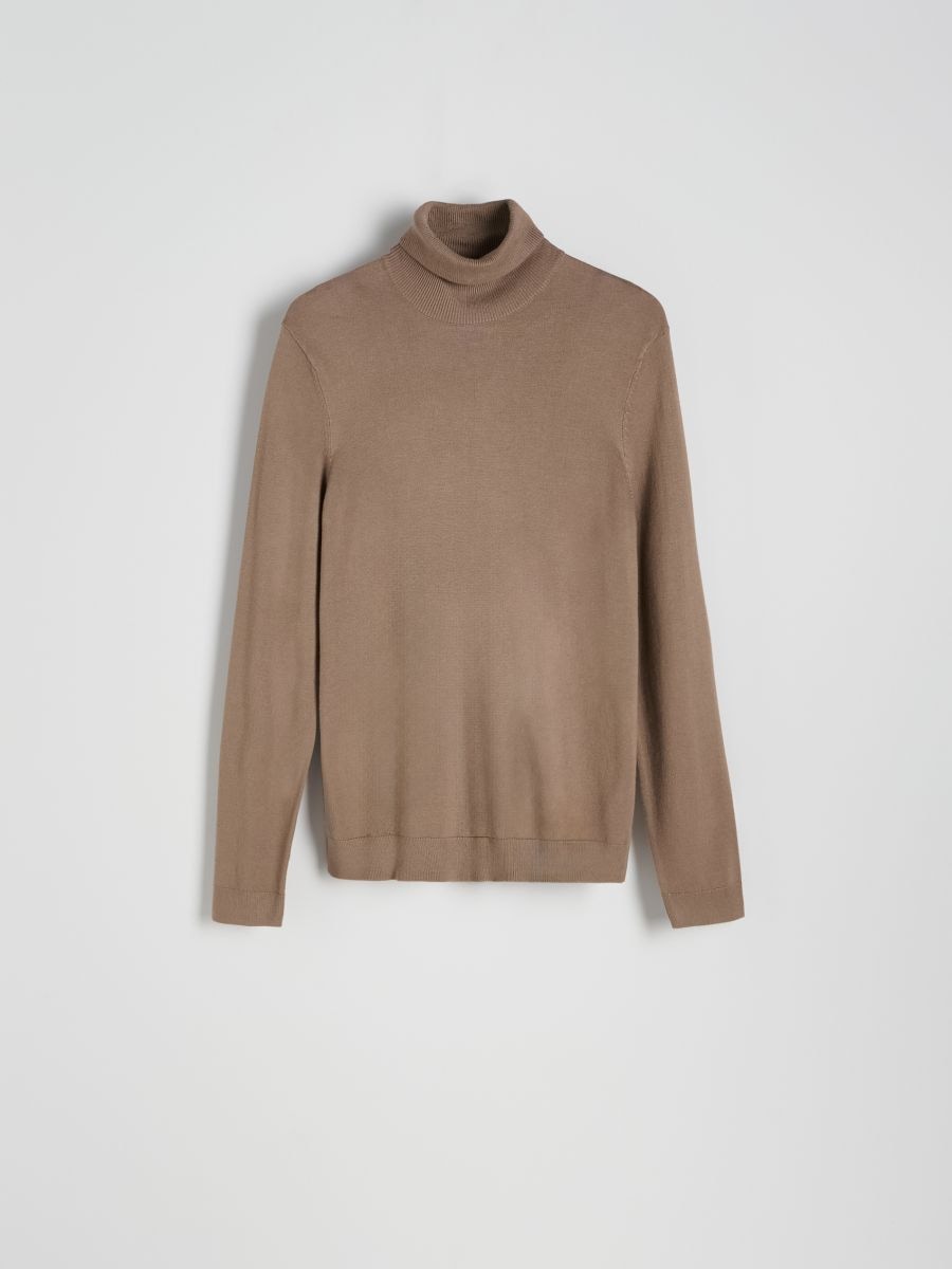 Viscose rich turtleneck - coffee - RESERVED - 5