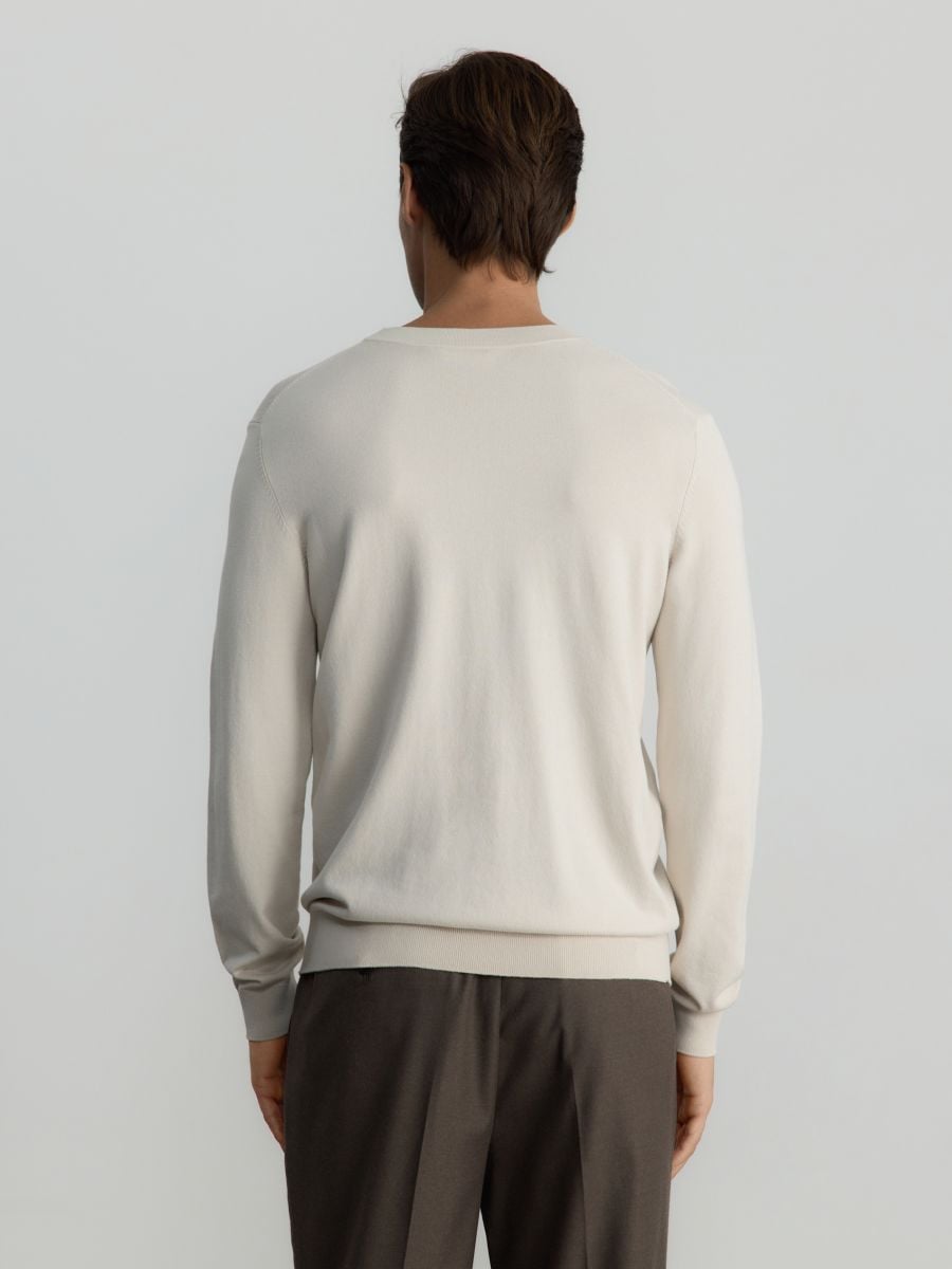 Pull en viscose majoritaire - crème - RESERVED - 4