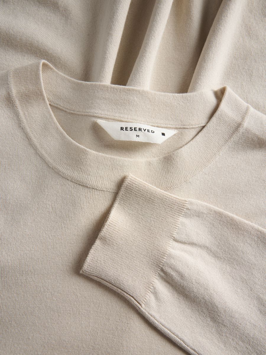 Pull en viscose majoritaire - crème - RESERVED - 6