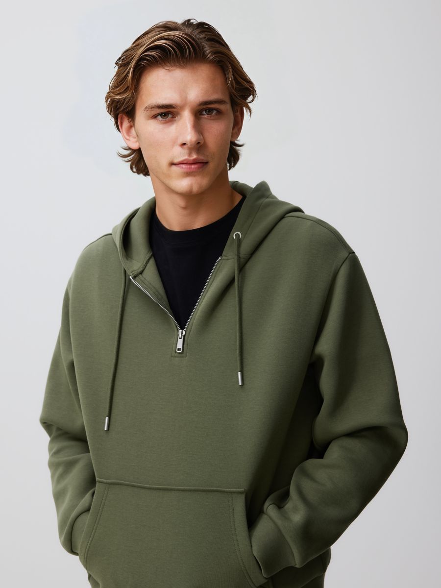 Hoodie - staubgrün - RESERVED