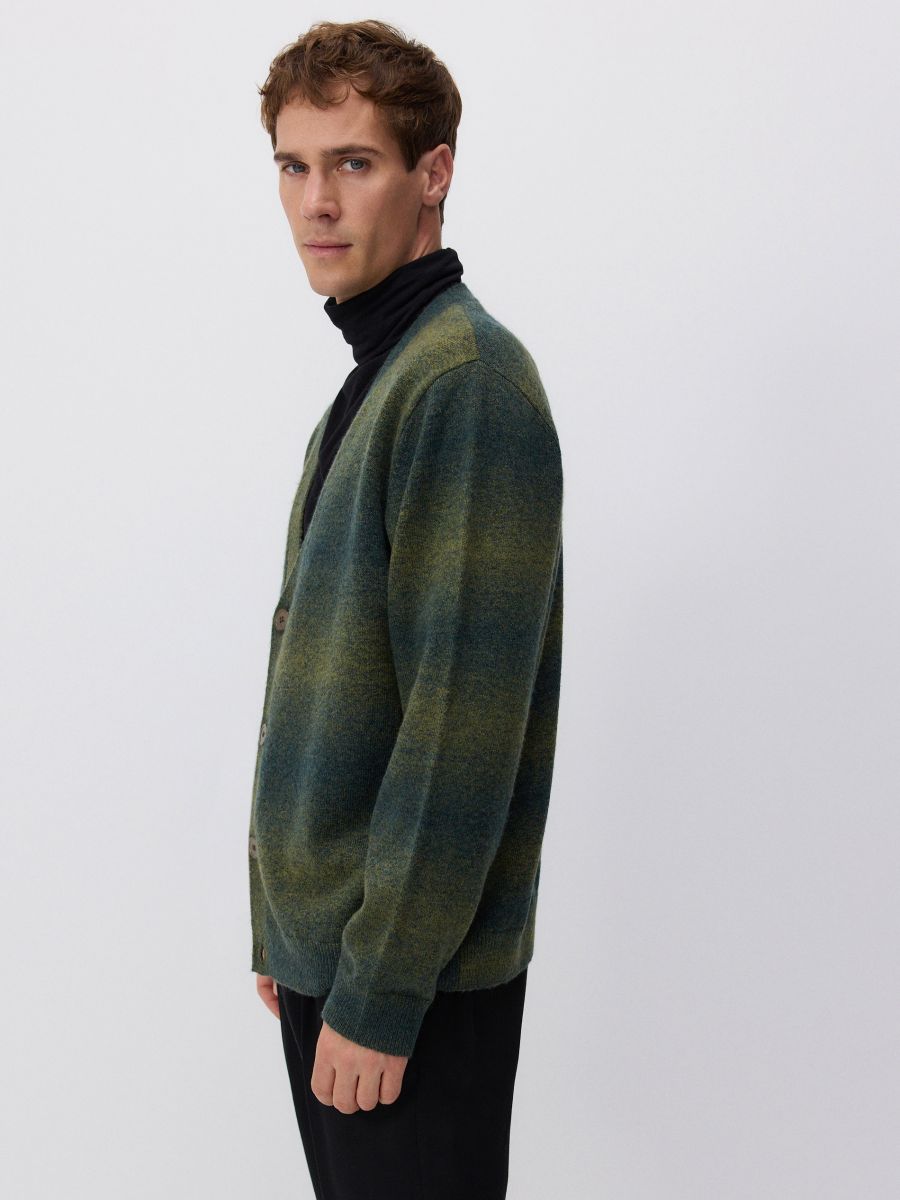 Cardigan i uldblanding - flerfarvet - RESERVED - 3