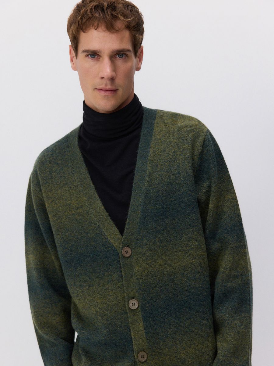 Cardigan i uldblanding - flerfarvet - RESERVED - 2