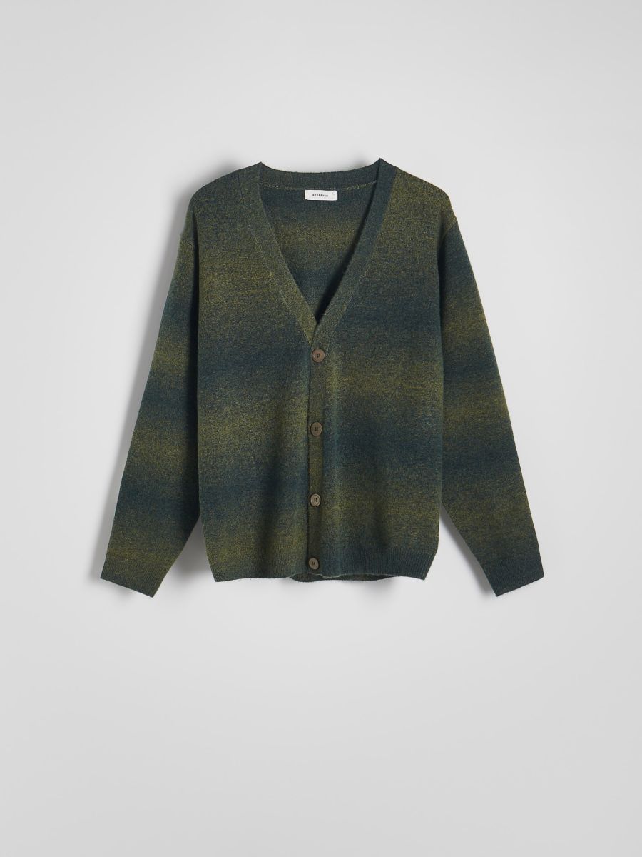 Cardigan i uldblanding - flerfarvet - RESERVED - 7