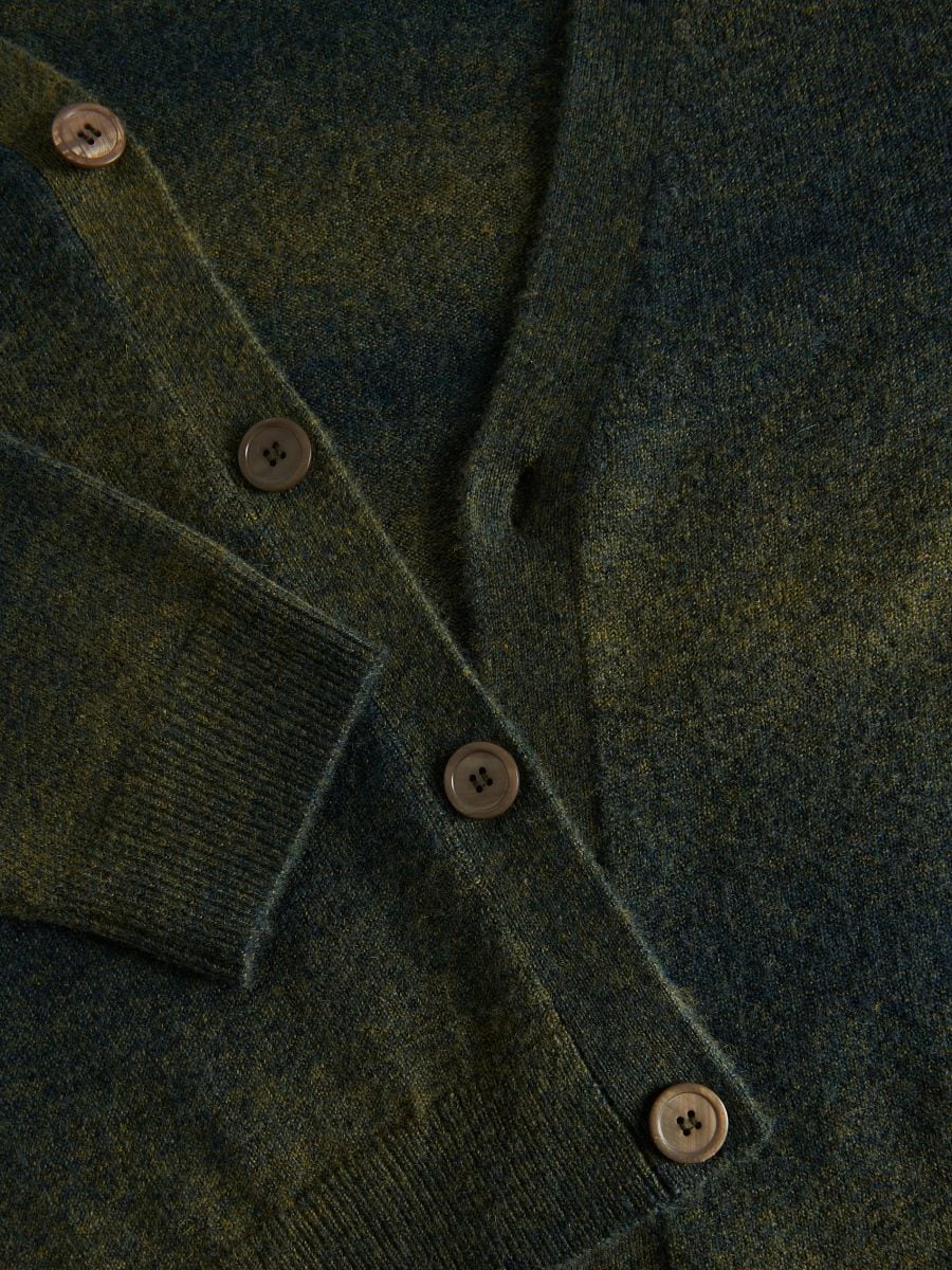 Cardigan i uldblanding - flerfarvet - RESERVED - 8