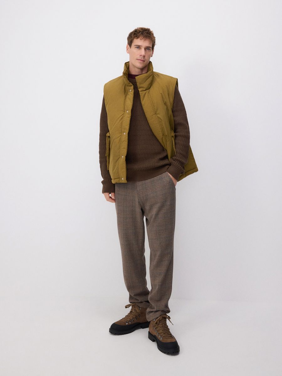 Jumper in textured knit - dark brown - RESERVED - 4