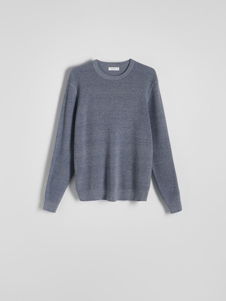Sweter z bawełną - niebieski - RESERVED - 6