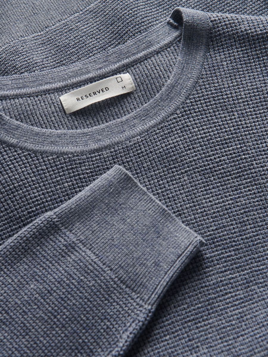 Sweter z bawełną - niebieski - RESERVED - 7