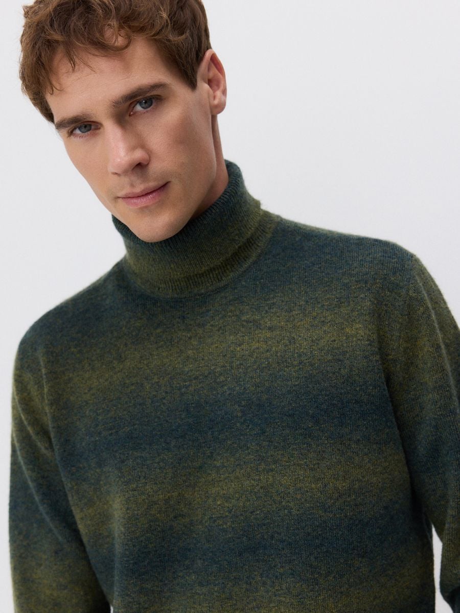Turtleneck with wool blend - multicolor - RESERVED - 3