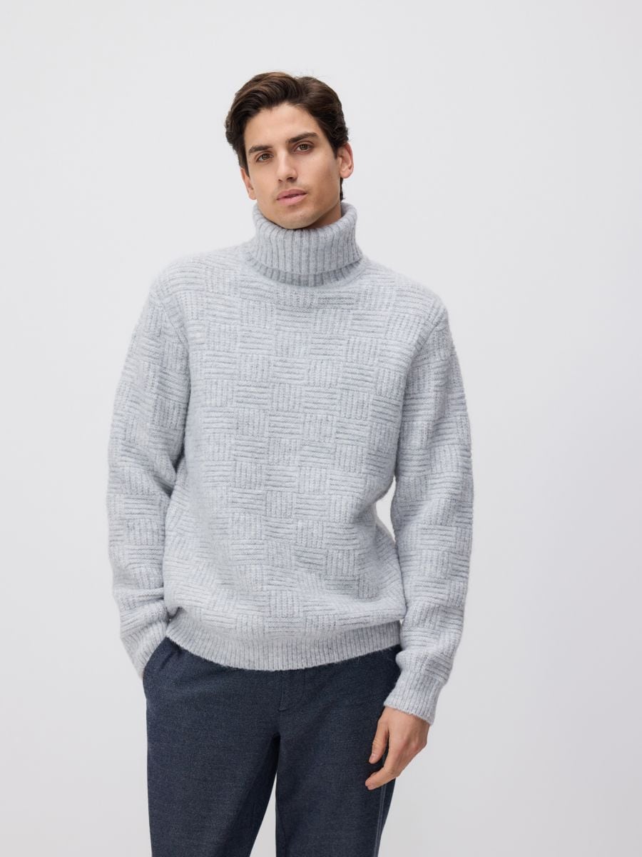 Structural turtleneck collar - light grey - RESERVED