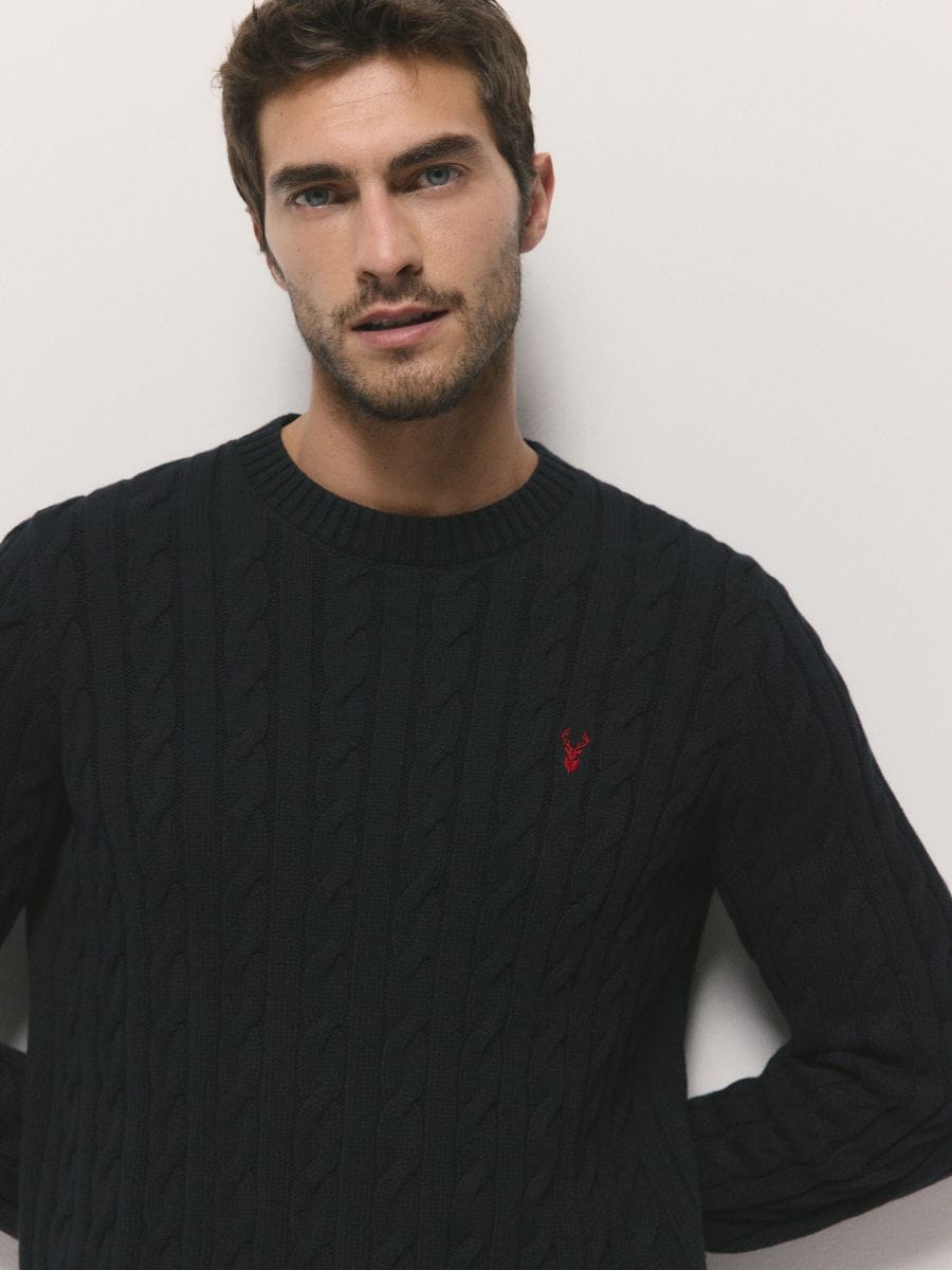 Cotton rich jumper - navy - RESERVED