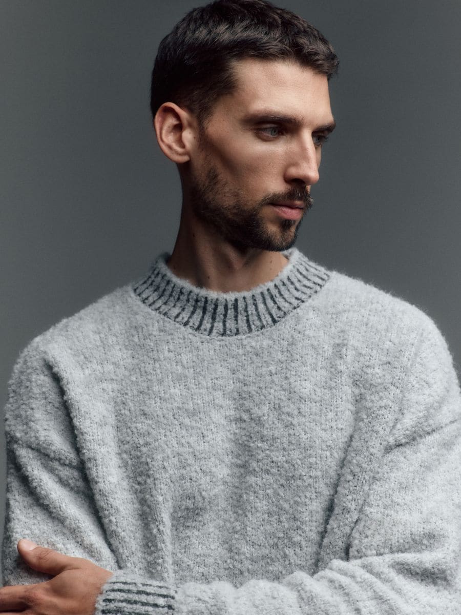 Wool blend jumper - light grey - RESERVED - 5