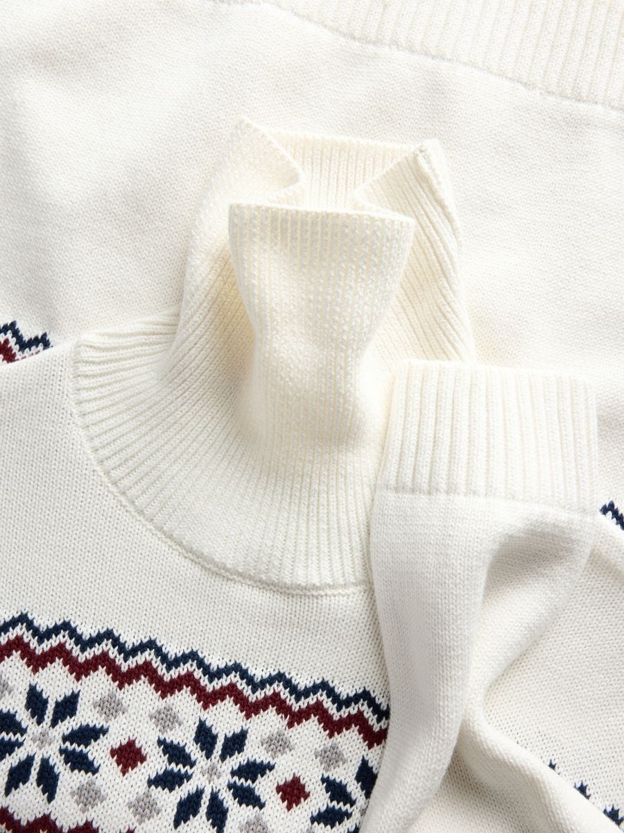 Pull en coton à col roulé - crème - RESERVED - 2