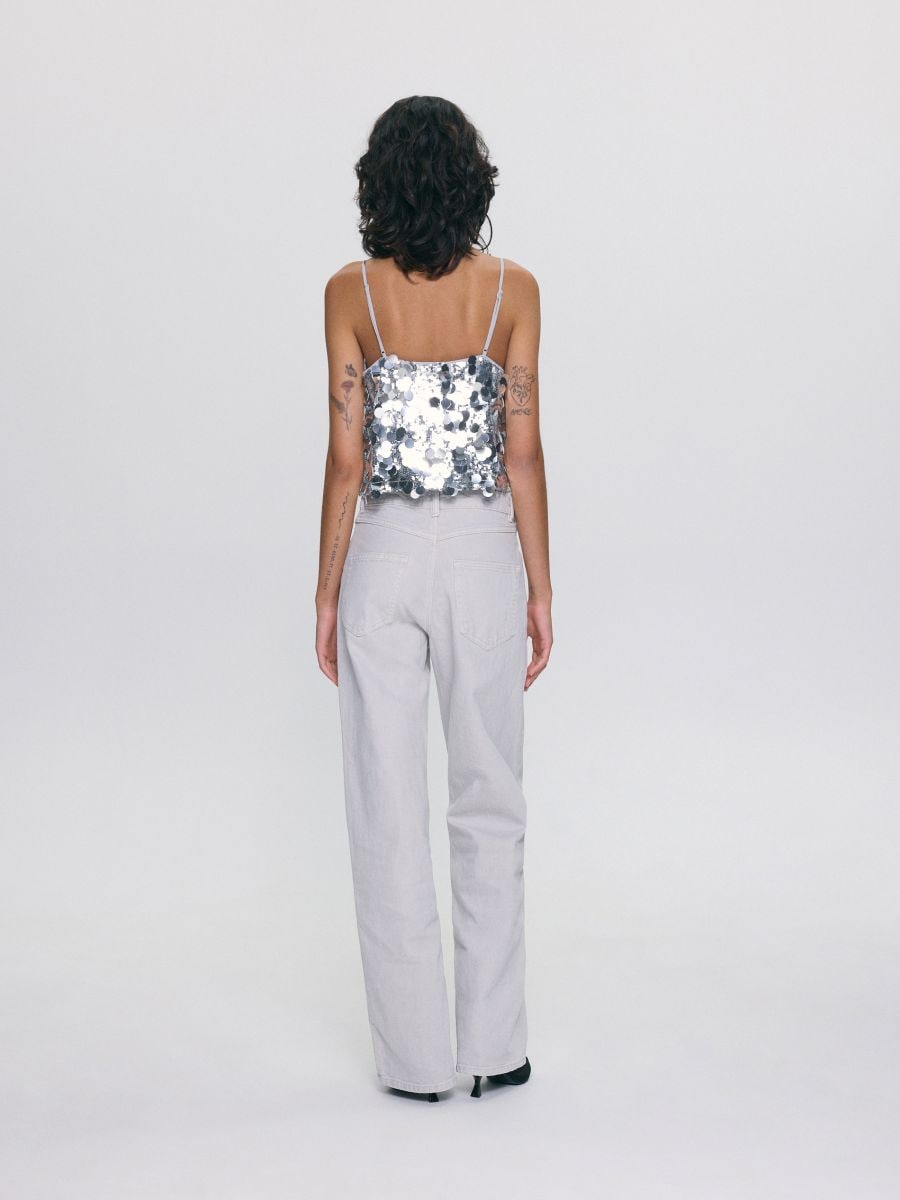 Sequin cami top - silver - RESERVED - 4