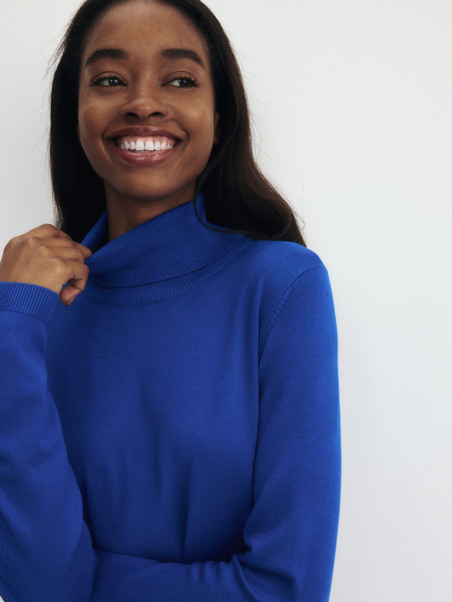 Viscose rich turtleneck - indigo - RESERVED