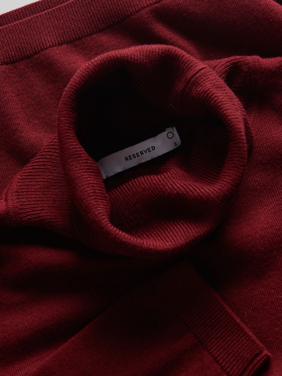 Viscose rich turtleneck - maroon - RESERVED - 5