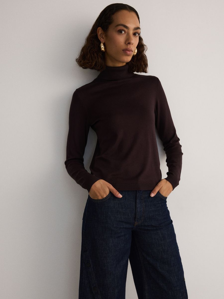 Viscose rich turtleneck - brown - RESERVED - 2