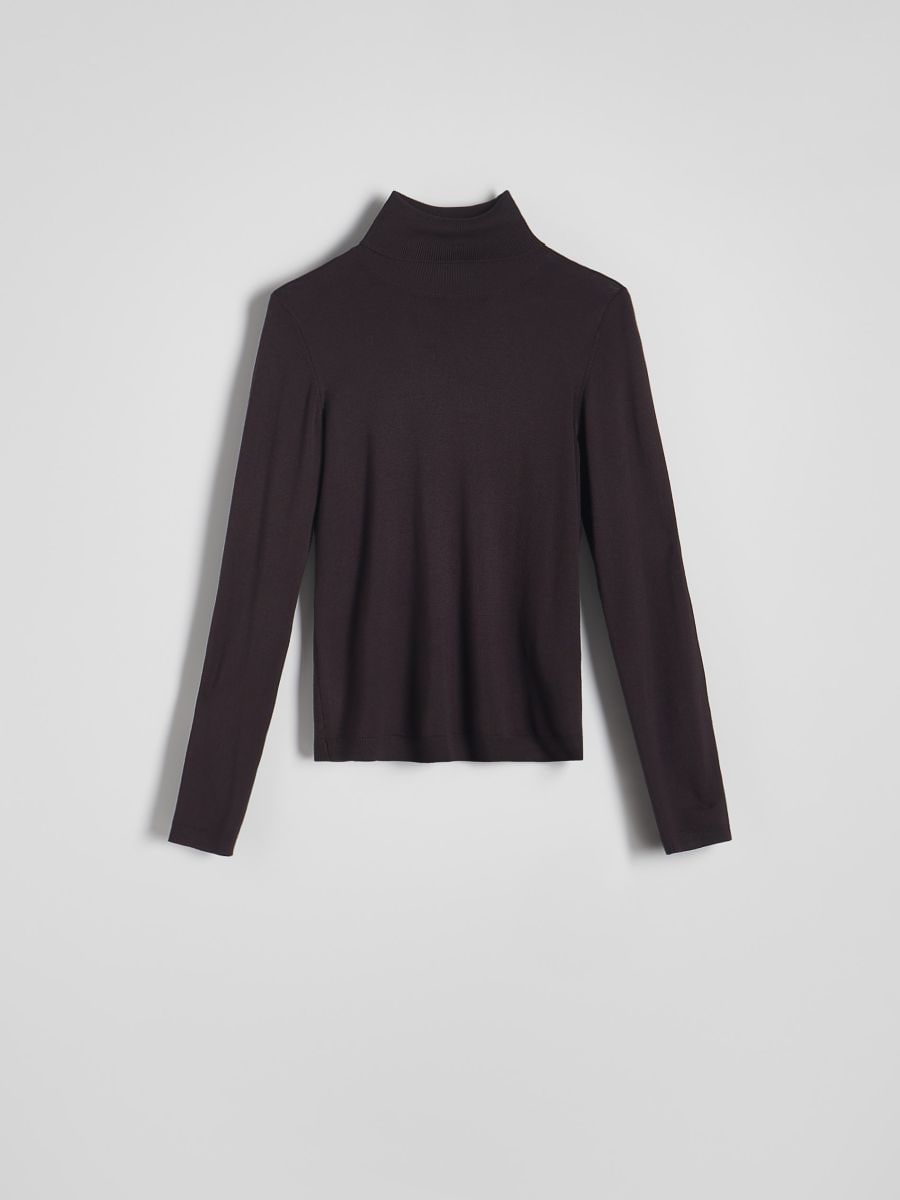 Viscose rich turtleneck - brown - RESERVED - 5