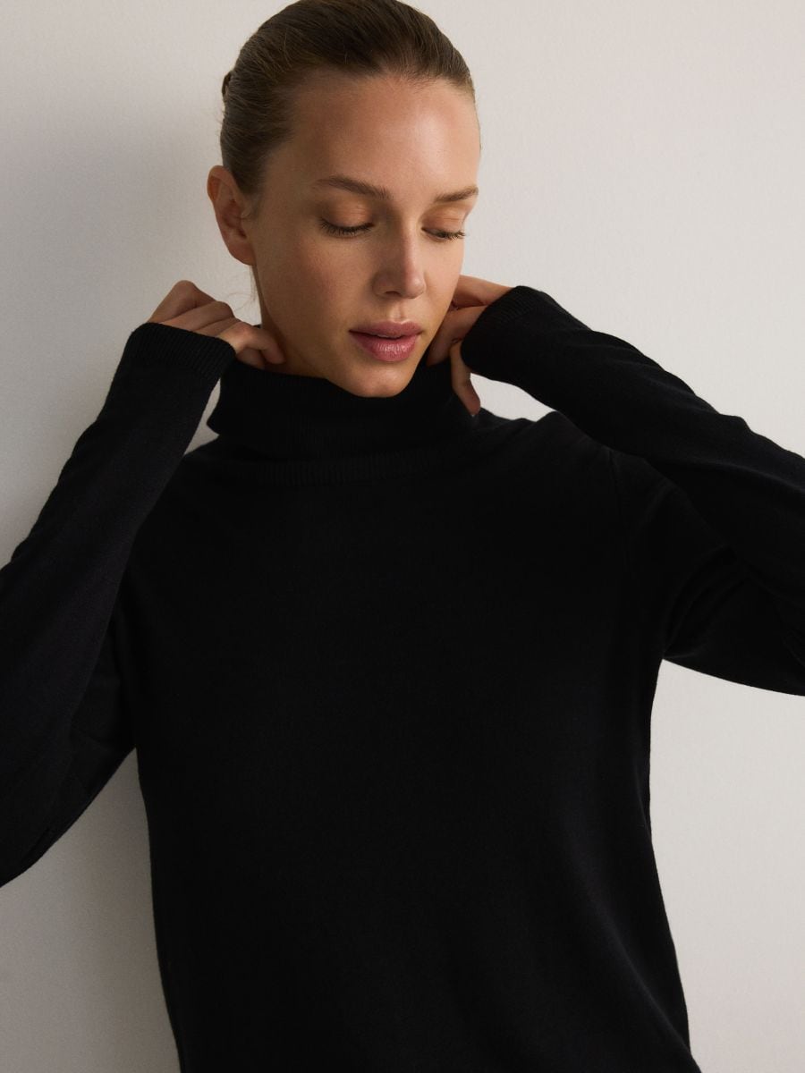 Viscose rich turtleneck - black - RESERVED