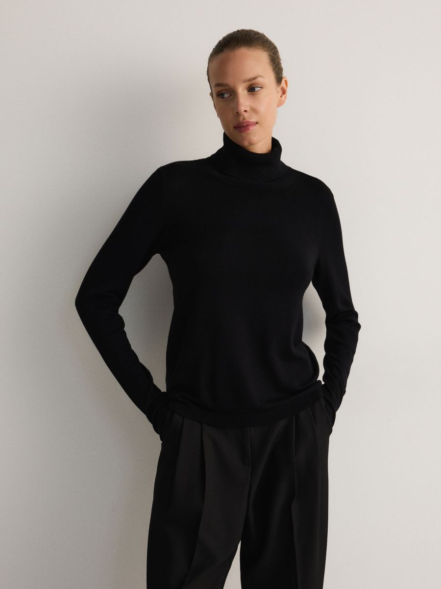 Viscose rich turtleneck - black - RESERVED - 3