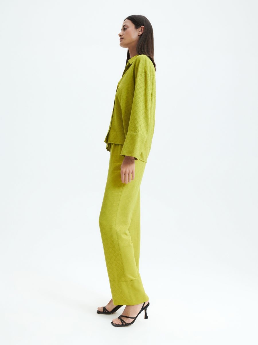 Viscose trousers - yellow green - RESERVED - 2