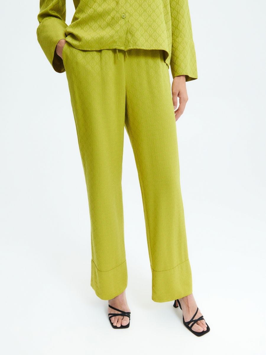 Viscose trousers - yellow green - RESERVED - 3