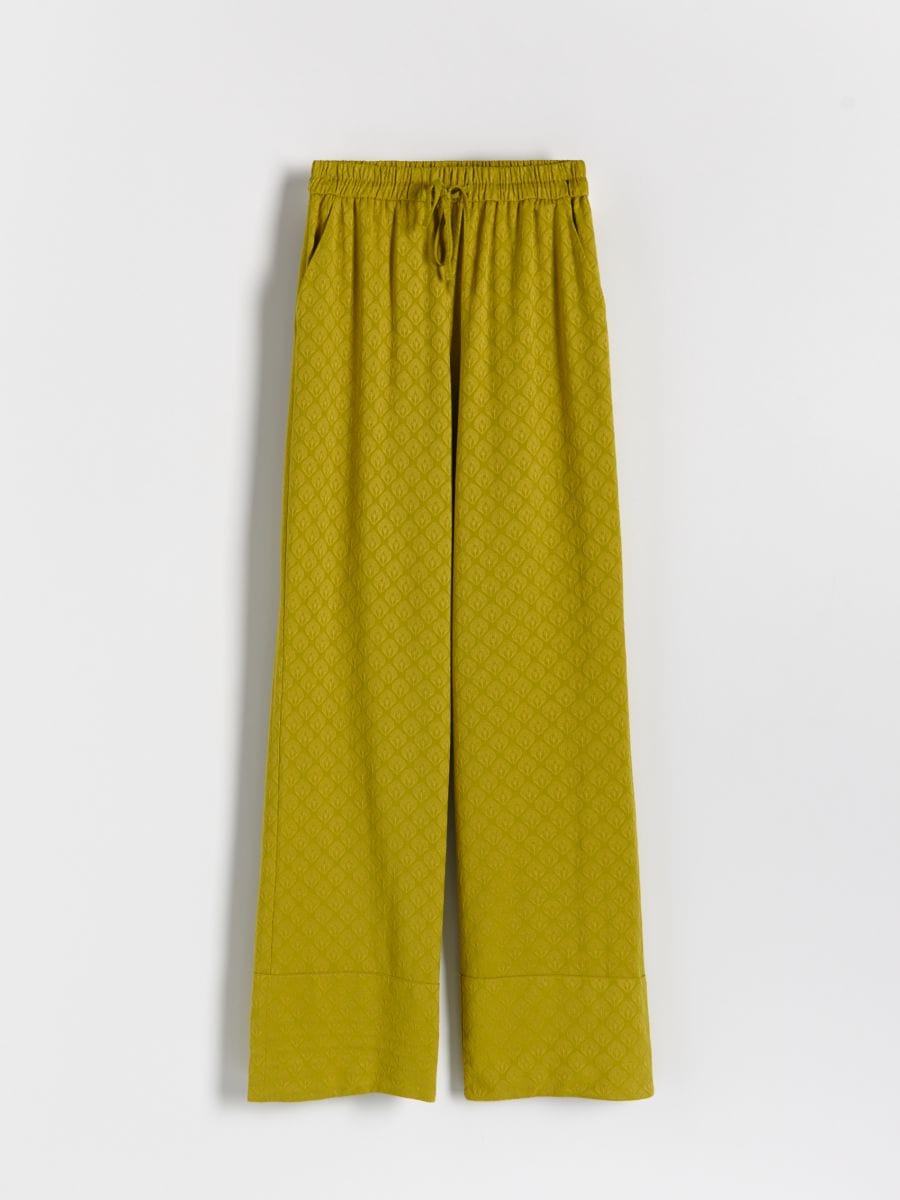 Viscose trousers - yellow green - RESERVED - 4