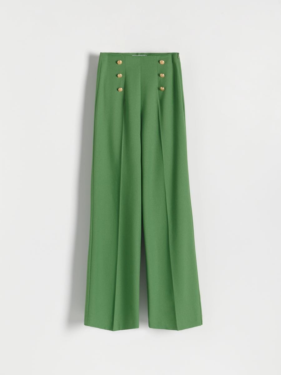 Trousers with ornament buttons - green - RESERVED - 4