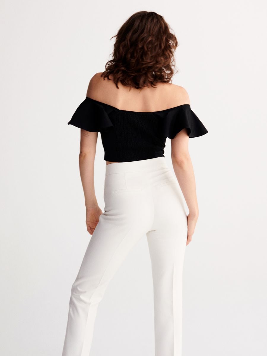 Trousers with pressed crease - white - RESERVED - 3
