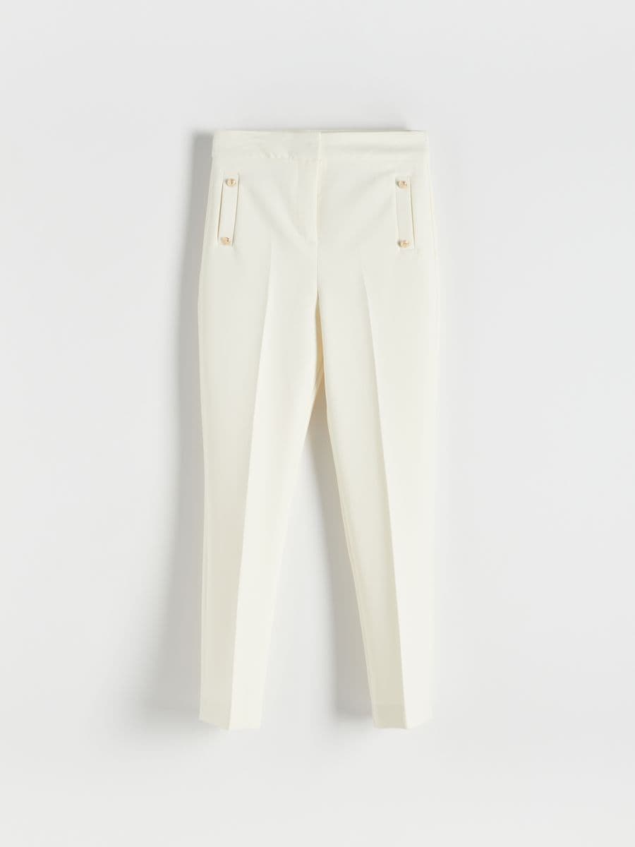 Trousers with pressed crease - white - RESERVED - 4