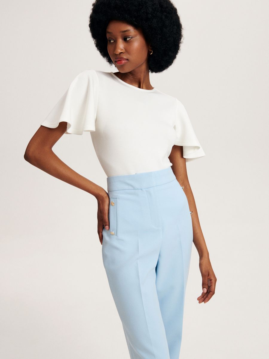 Trousers with pressed crease - pale blue - RESERVED - 2