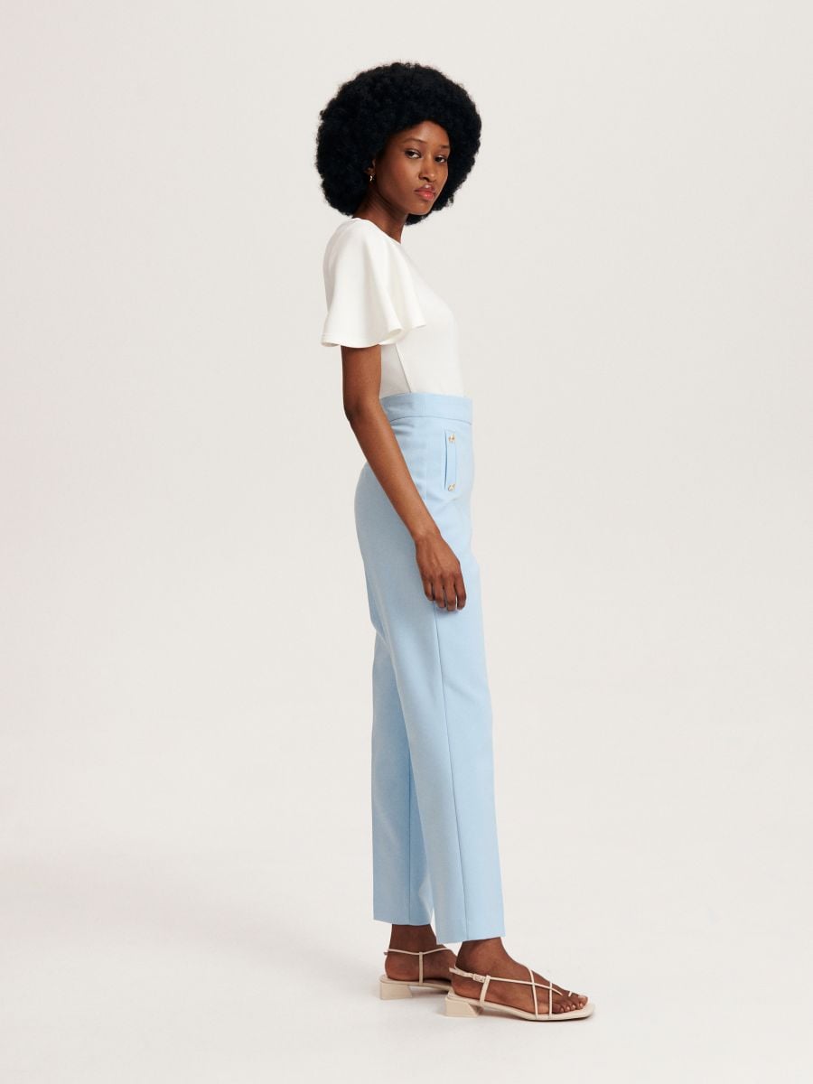 Trousers with pressed crease - pale blue - RESERVED - 3