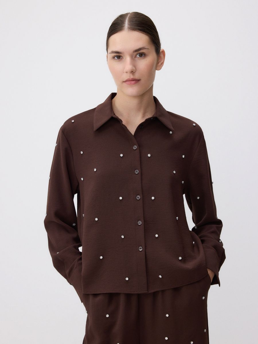 LADIES` SHIRT - brun - RESERVED