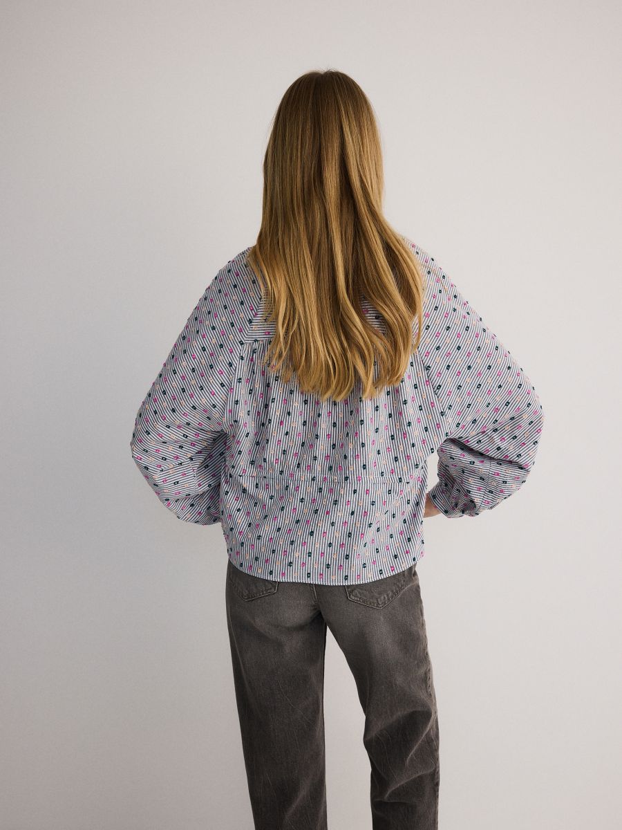 Blouse with peplum hem - multicolor - RESERVED - 4