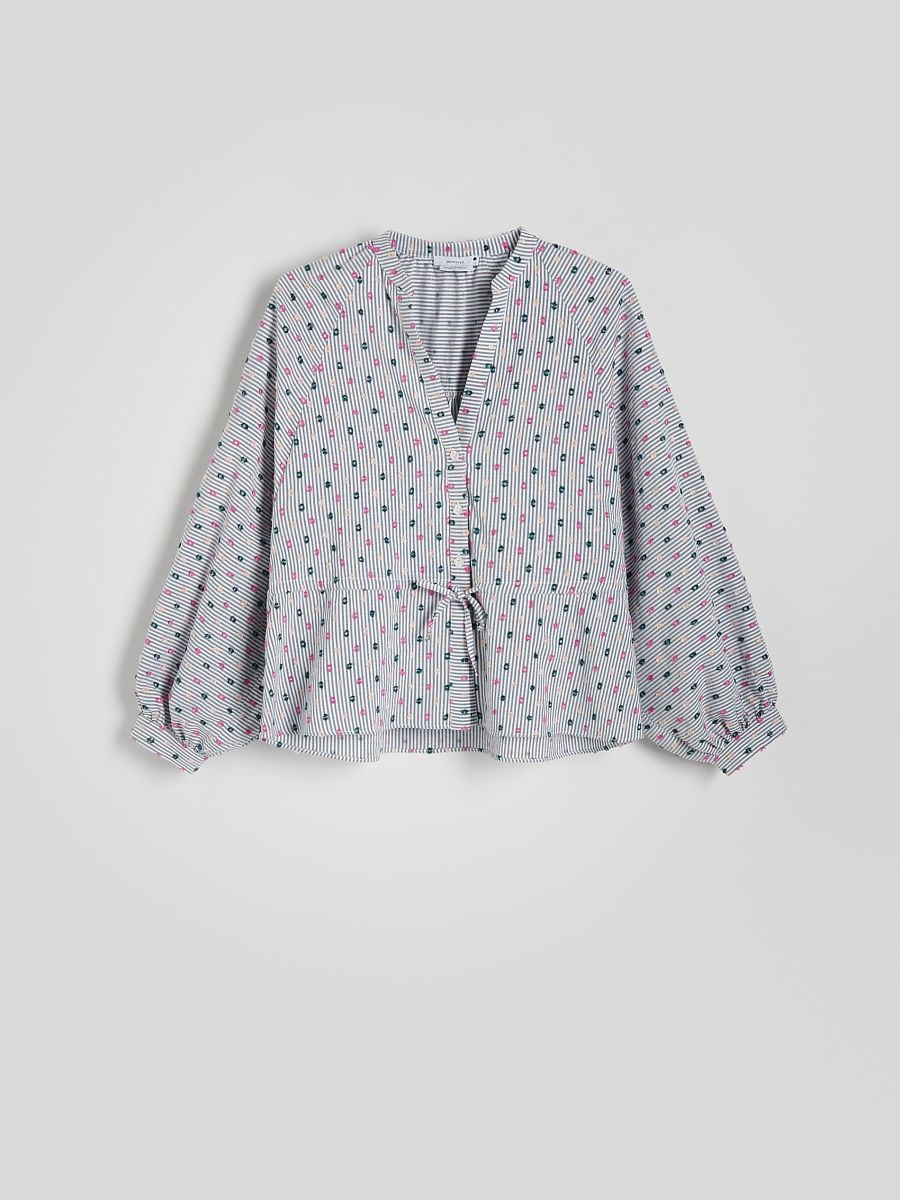Blouse with peplum hem - multicolor - RESERVED - 5