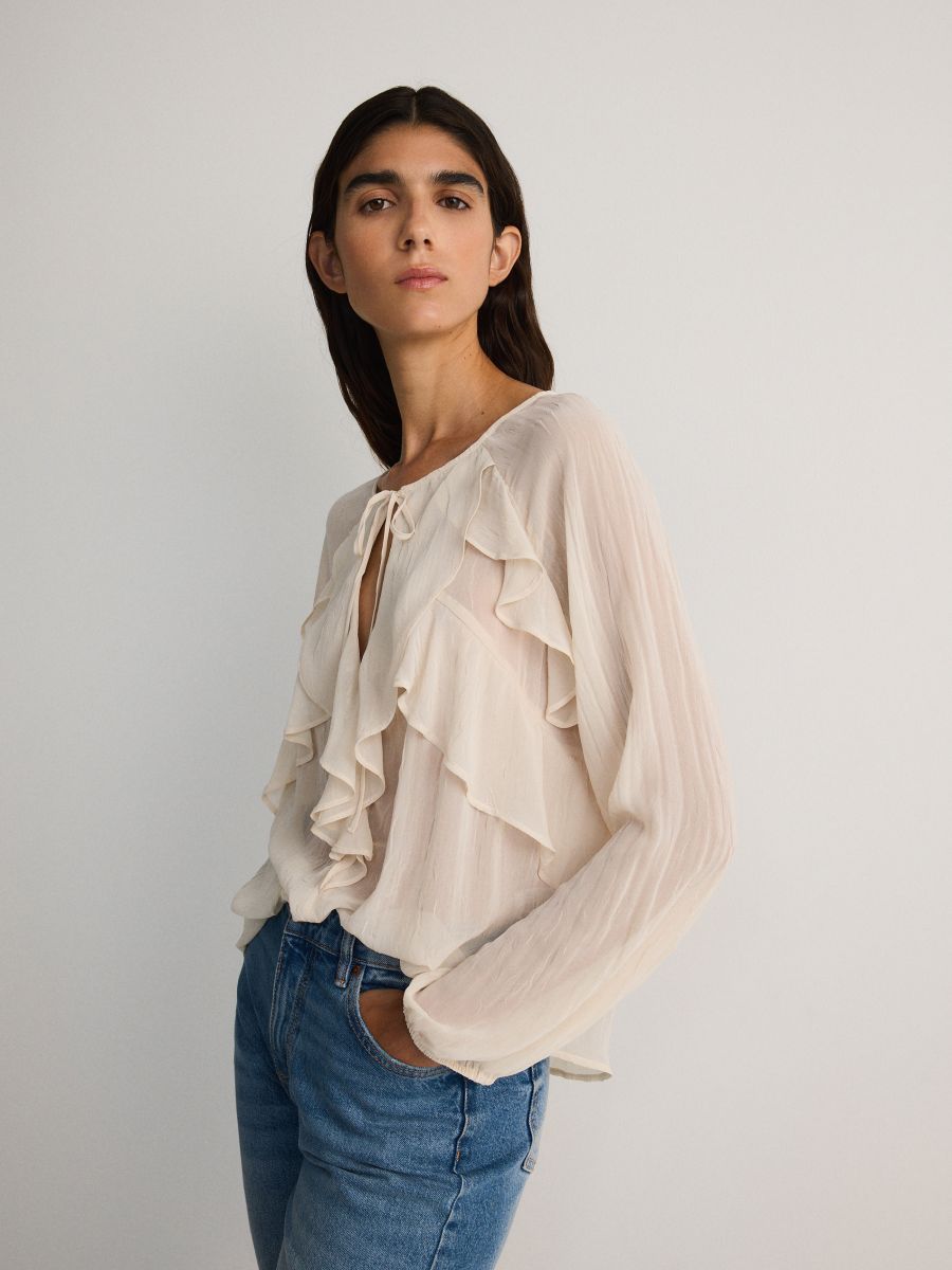 Ruffle blouse top on sale