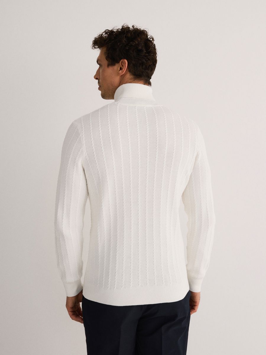 Pull en coton à col roulé - crème - RESERVED - 5