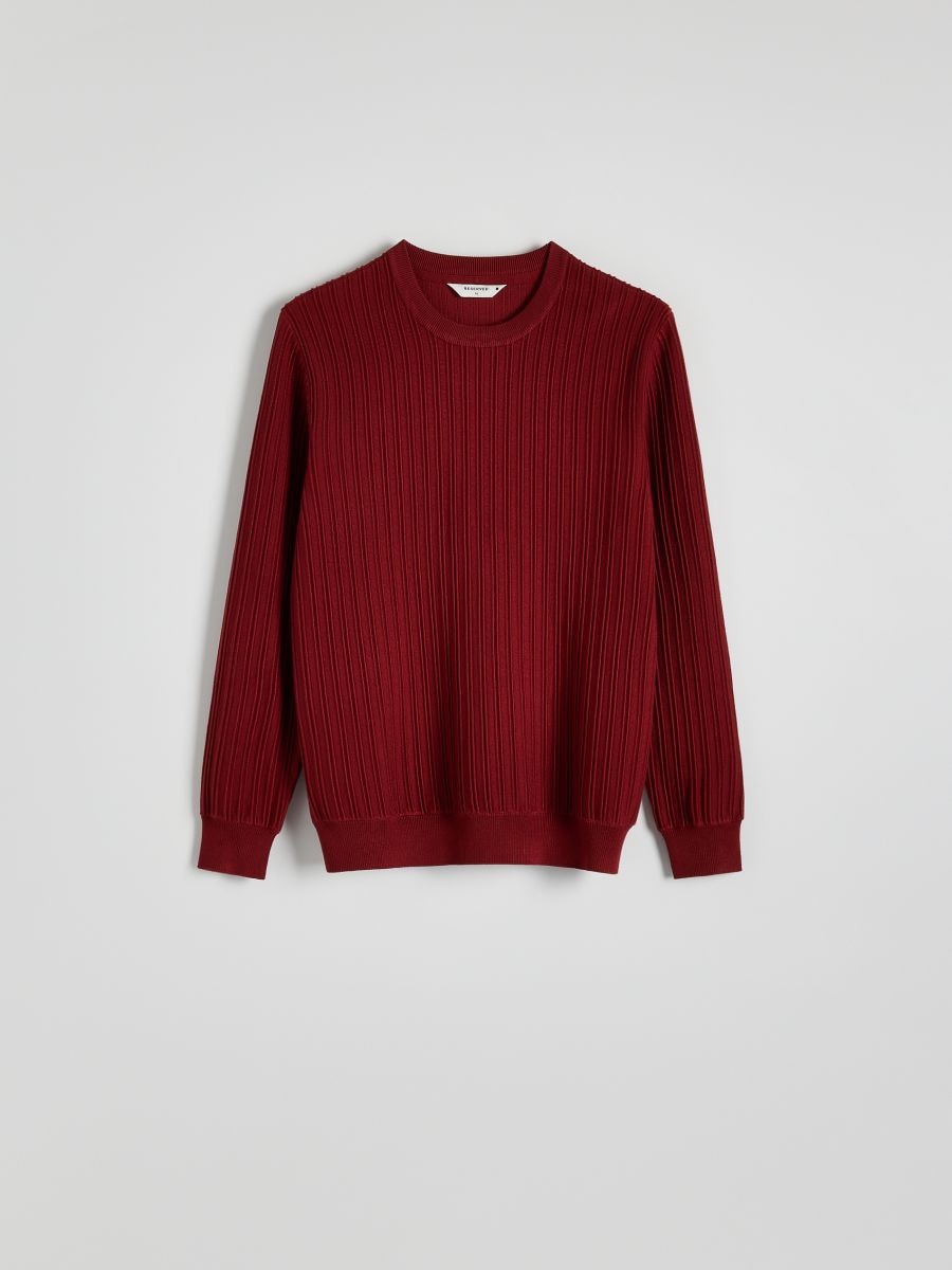 Sweater with viscose blend - maroon - RESERVED - 8