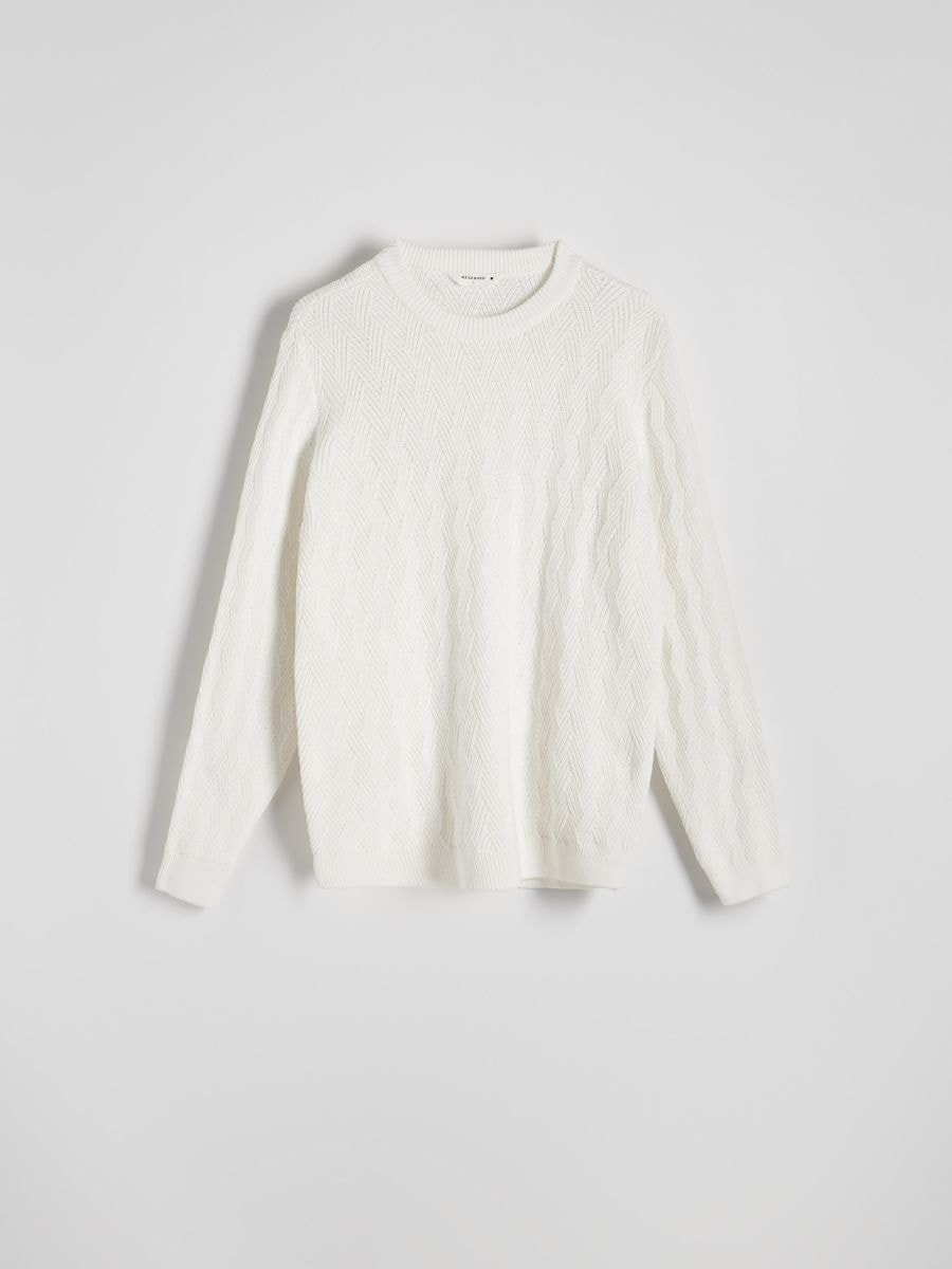 Jumper in textured knit - white - RESERVED - 5