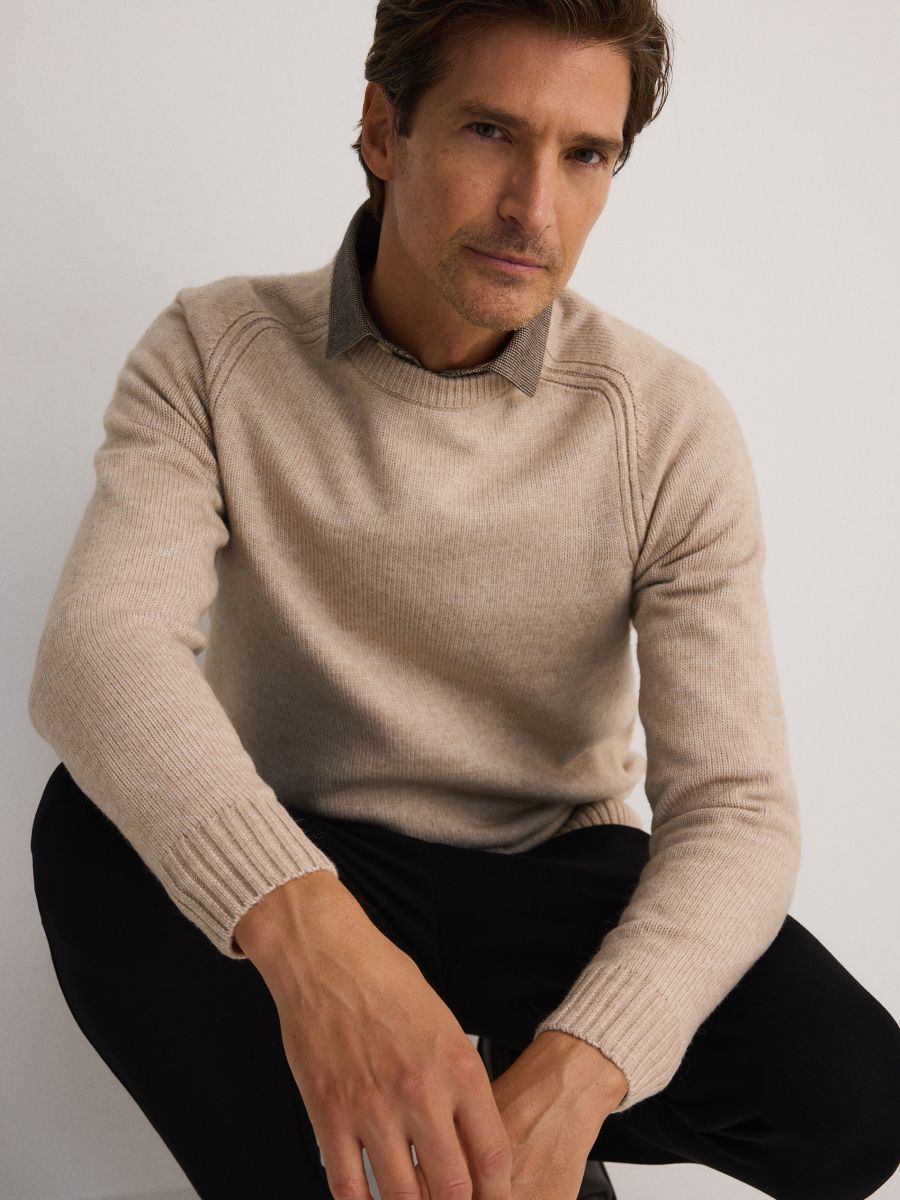 Wool blend jumper - beige - RESERVED - 2