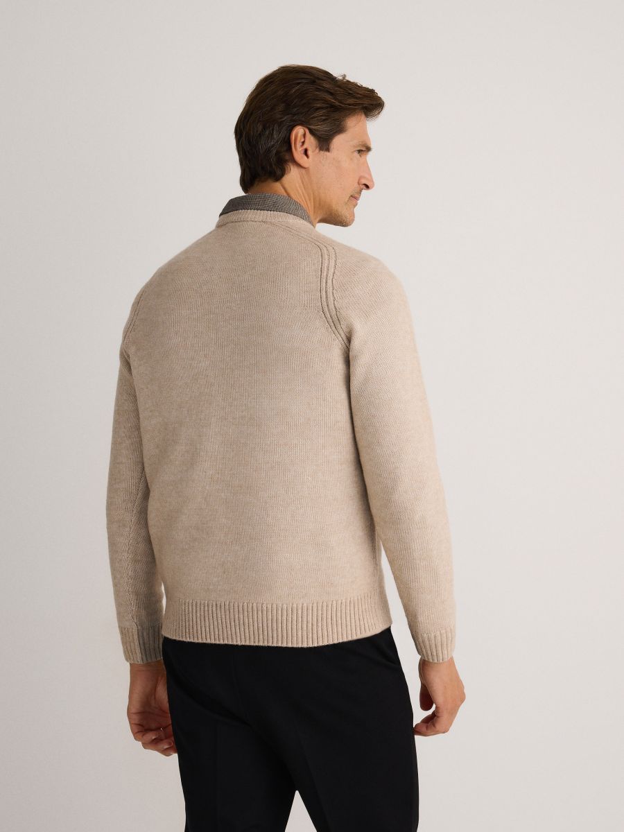 Wool blend jumper - beige - RESERVED - 4