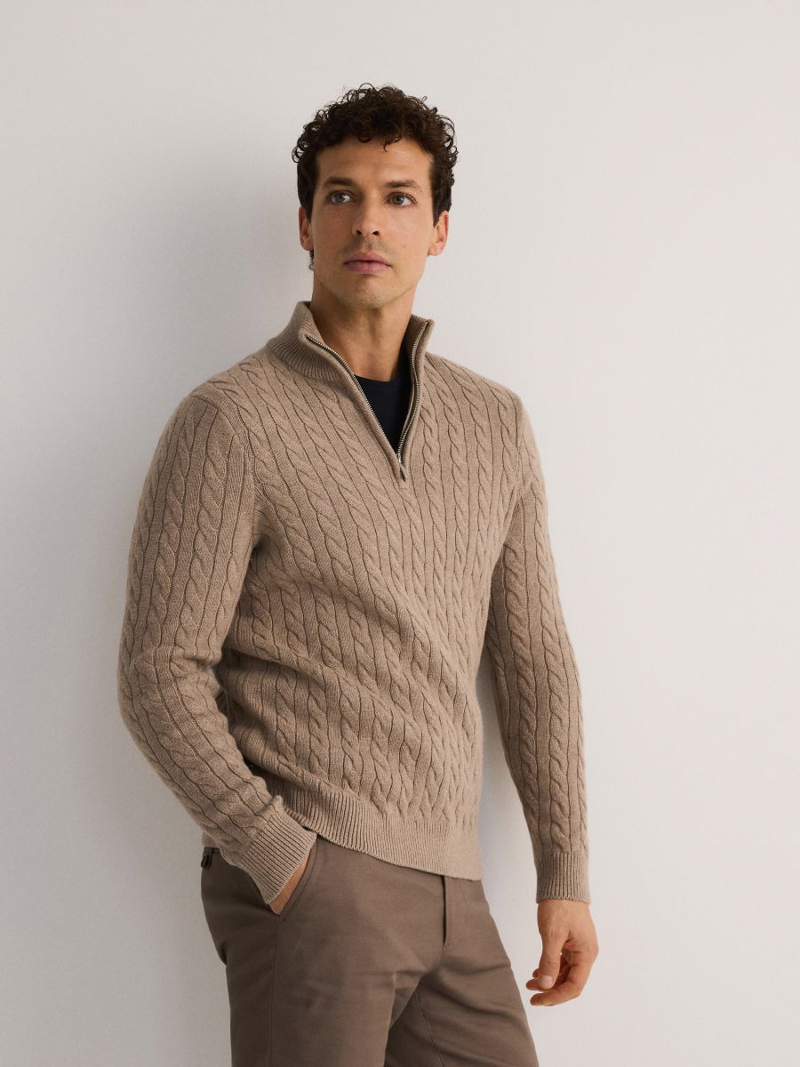 Wool blend jumper - beige - RESERVED - 2