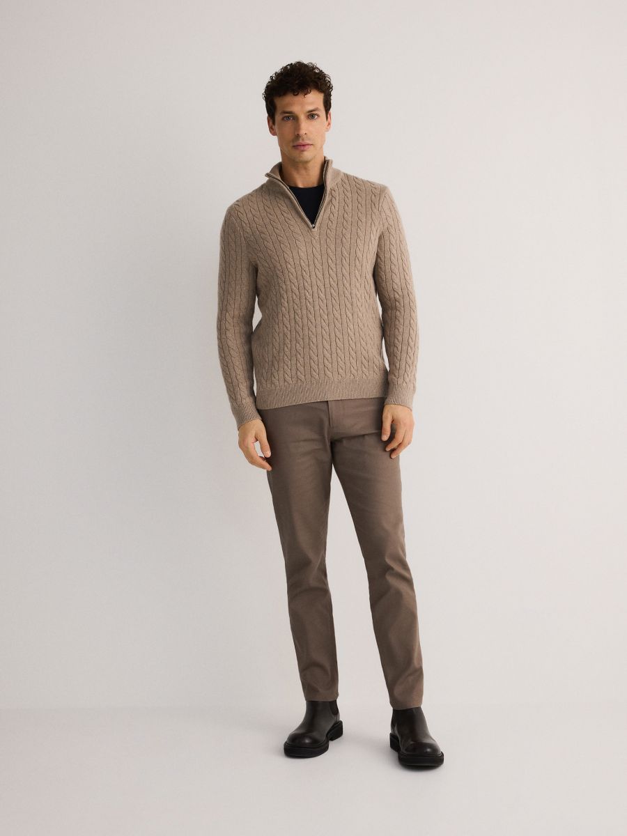 Wool blend jumper - beige - RESERVED - 4
