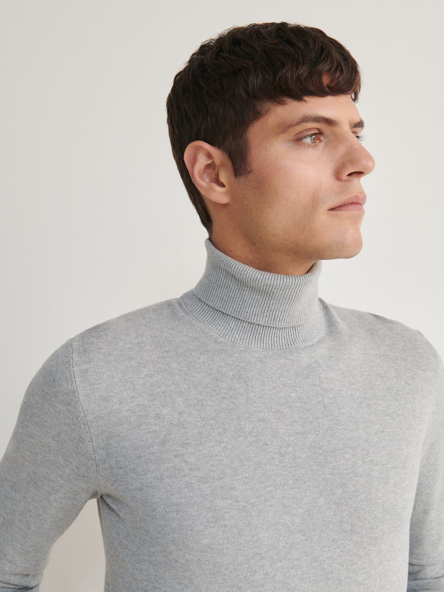 Cotton rich turtleneck Color light grey - RESERVED - ZV073-09M