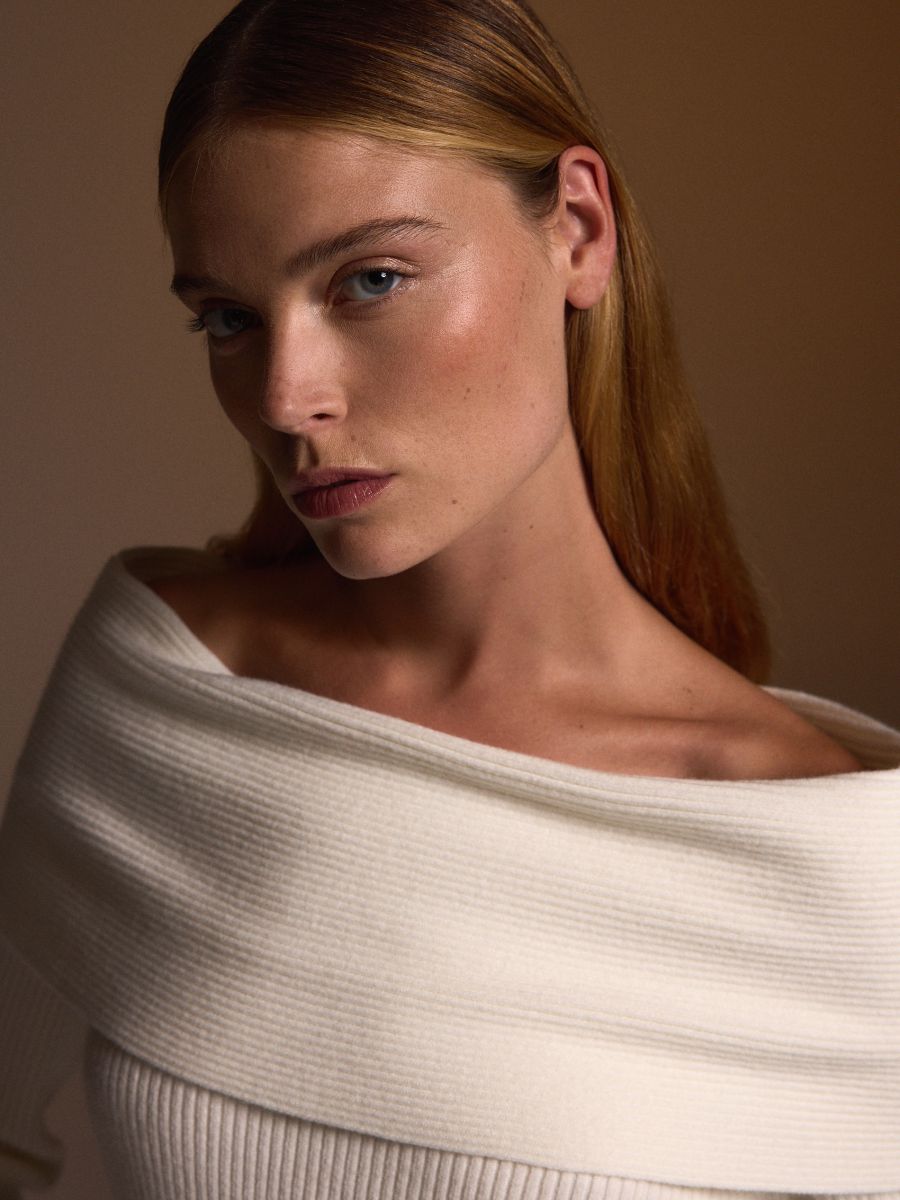 LADIES` SWEATER - cream - RESERVED - 6