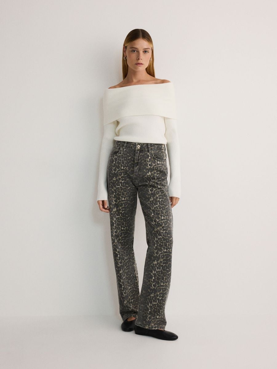LADIES` SWEATER - cream - RESERVED - 2