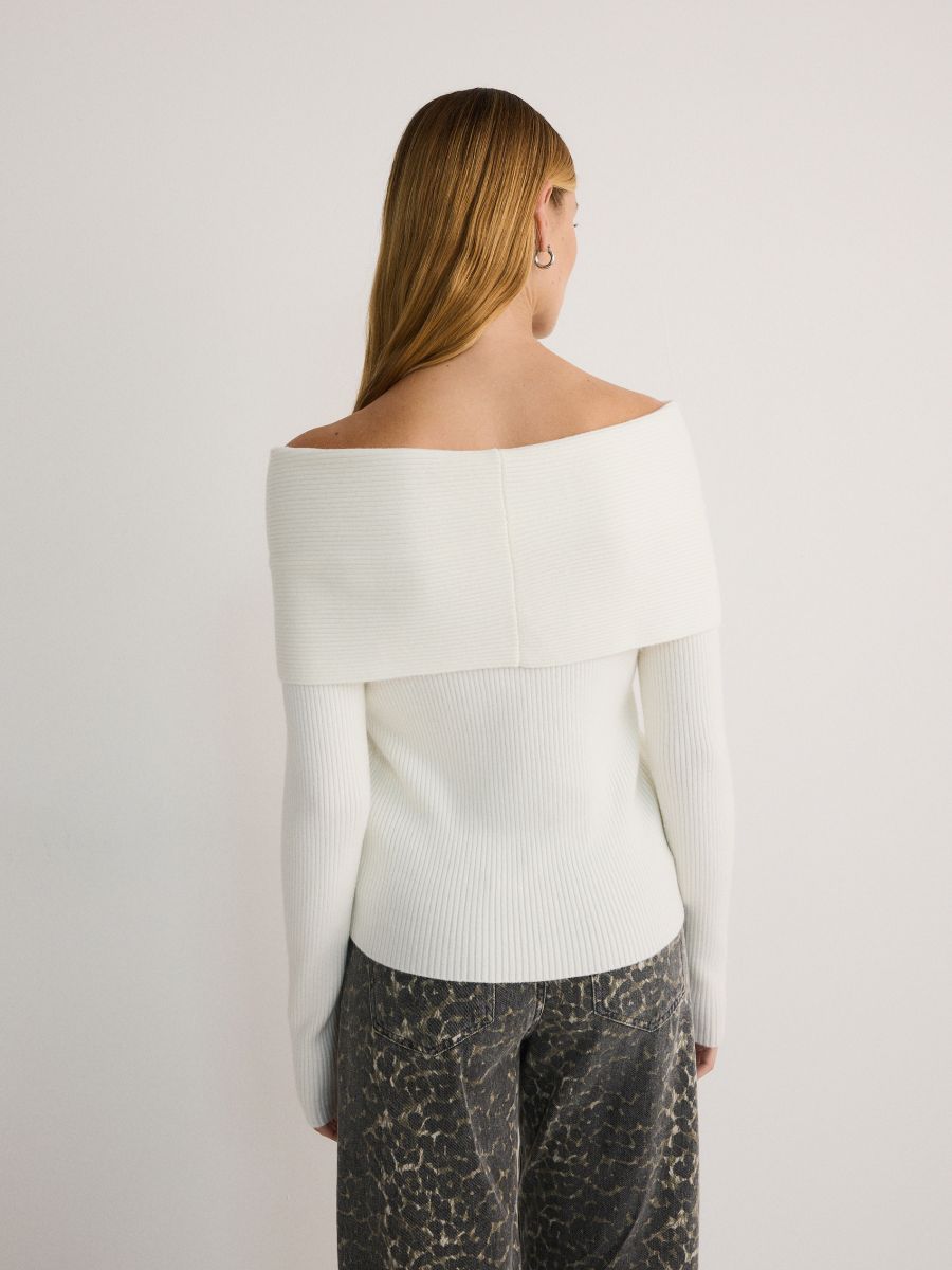 LADIES` SWEATER - krem - RESERVED - 8