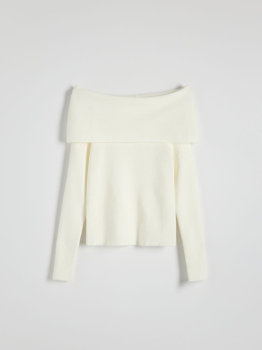 LADIES` SWEATER - cream - RESERVED - 7