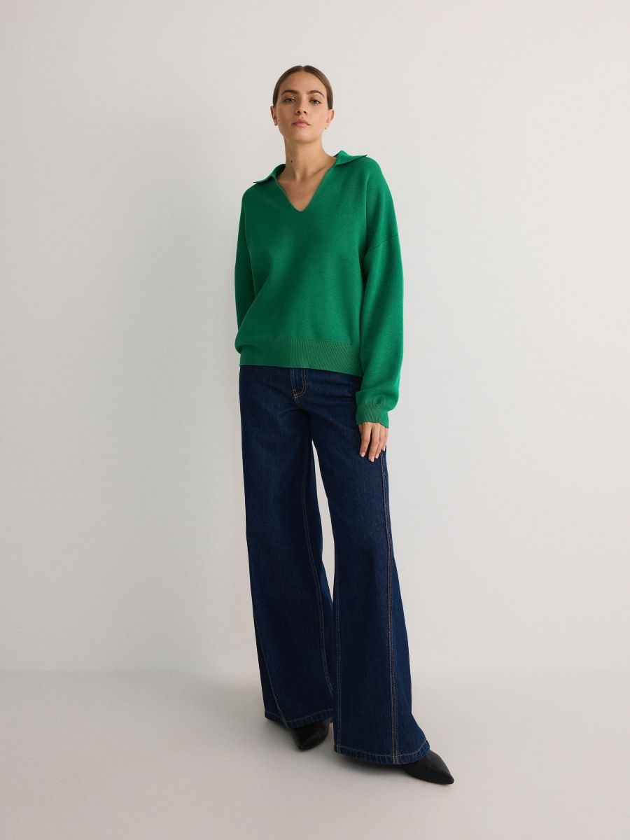 Pull oversize Couleur vert RESERVED ZV110 77X