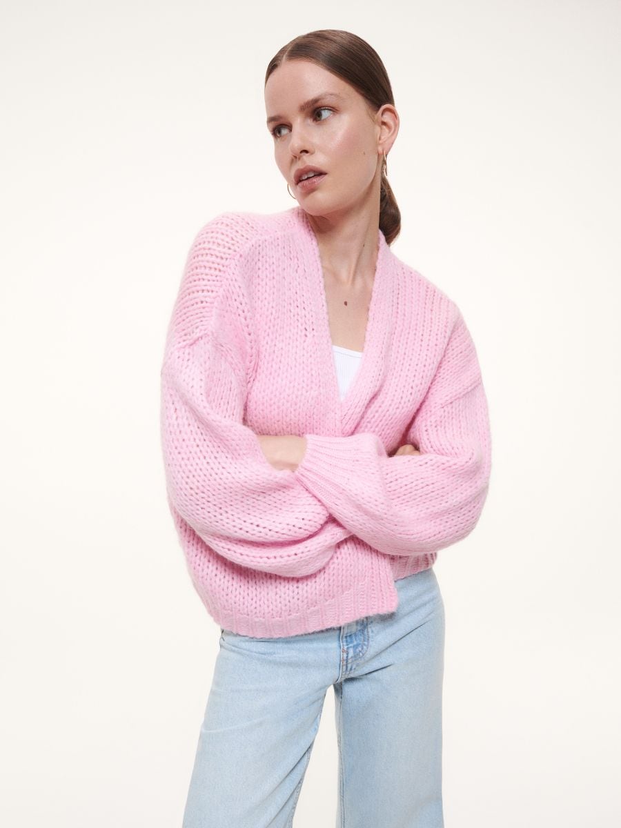 Oversized cardigan - pastel pink - RESERVED - 2