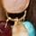 Drop earrings with decorative stones - multicolor